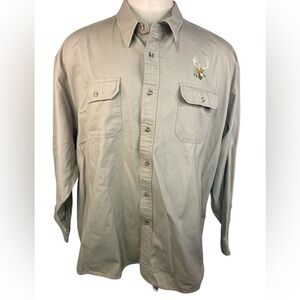 Cabela's (Lot of 2) Beige and Gold Casual Long Sleeve BU Shirts Men’s 5XL